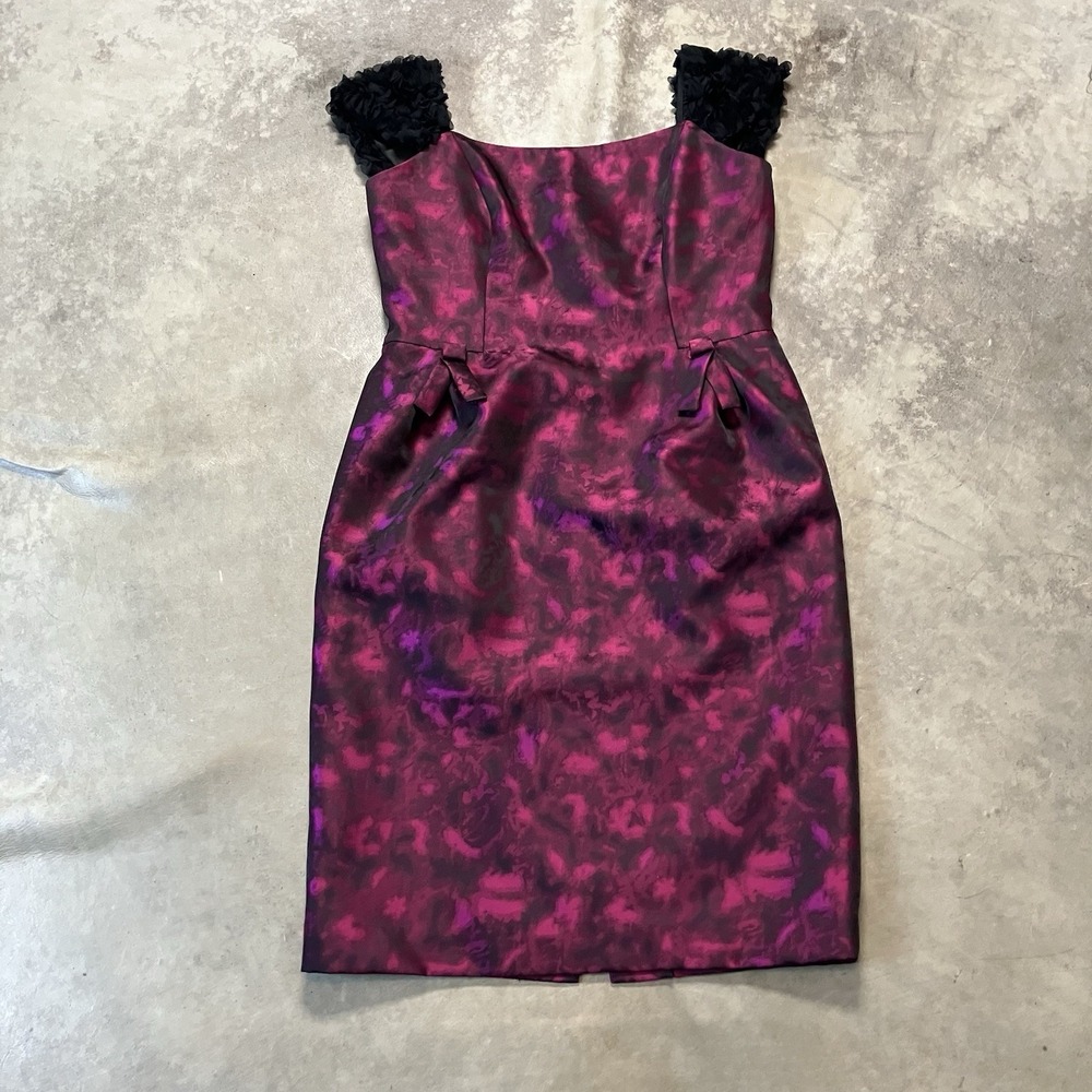 Ross Mayer Dress Womens Size 10 Multicolor Floral Sleeve Evening‎ Shift